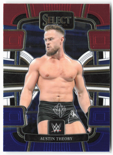 2024 Panini Select WWE #92 Austin Theory Red and Blue