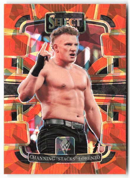 2024 Panini Select WWE #77 Channing "Stacks" Lorenzo Orange Ice Prizms