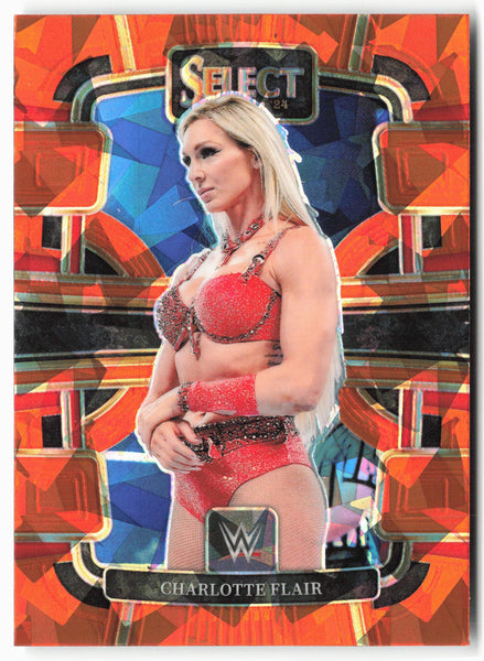 2024 Panini Select WWE #66 Charlotte Flair Orange Ice Prizms