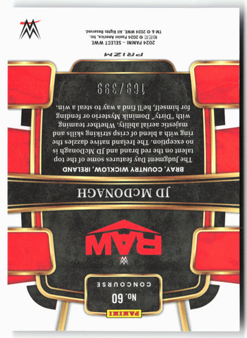 
2024 Panini Select WWE #60 JD McDonagh Black and Blue Prizms