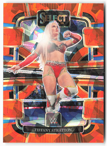 
2024 Panini Select WWE #36 Tiffany Stratton Orange Ice Prizms