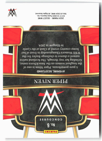 
2024 Panini Select WWE #6 Piper Niven Red and Blue