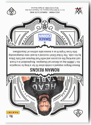 
2023 Donruss Elite WWE #1 Roman Reigns Elite Deck Green