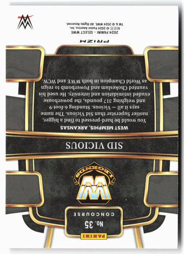 
2024 Panini Select WWE #35 Sid Vicious Red and Blue Prizms