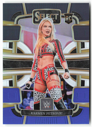 2024 Panini Select WWE #8 Karmen Petrovic Black and Blue Prizms