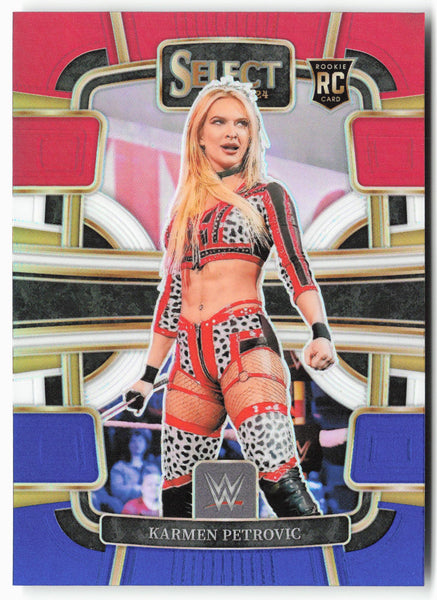 2024 Panini Select WWE #8 Karmen Petrovic Red and Blue Prizms