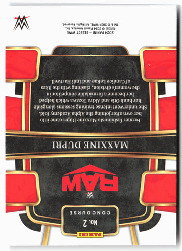 
2024 Panini Select WWE #2 Maxxine Dupri Red and Blue