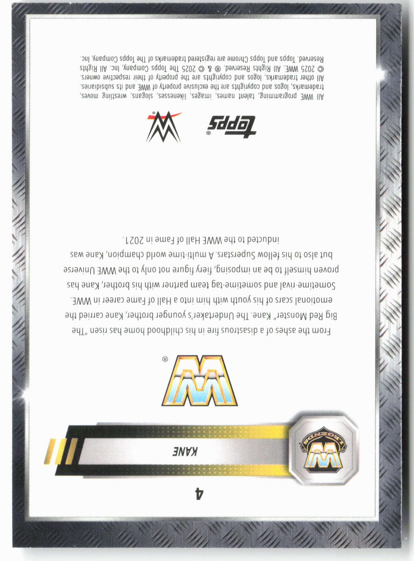 2025 Topps Chrome WWE #4 Kane