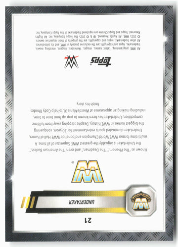 
2025 Topps Chrome WWE #21 Undertaker