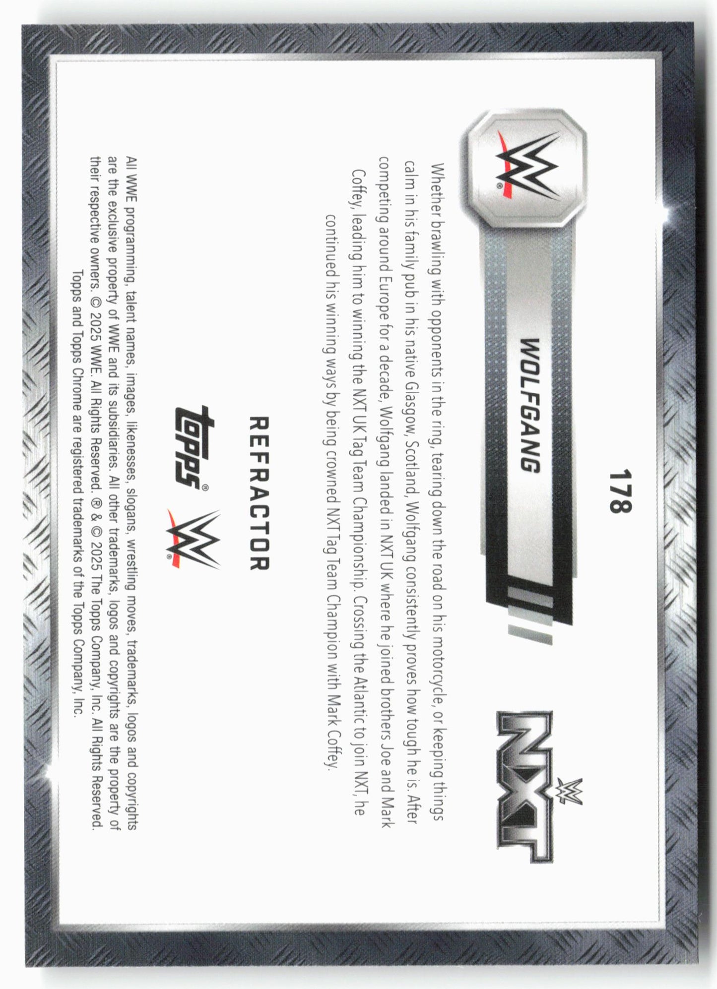 2025 Topps Chrome WWE #178 Wolfgang Refractor