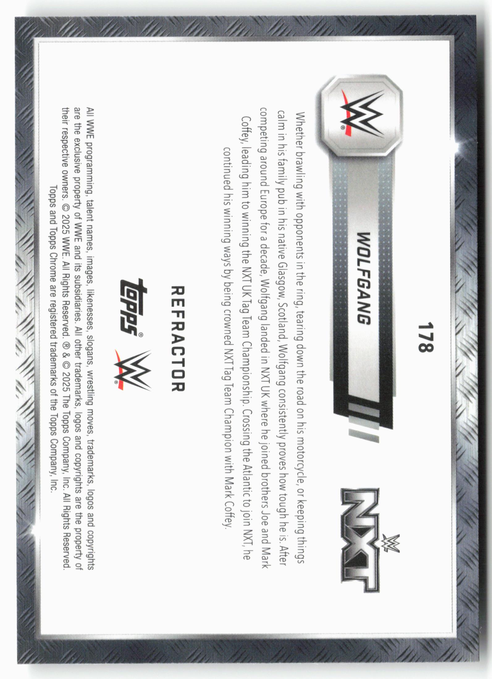 2025 Topps Chrome WWE #178 Wolfgang Refractor