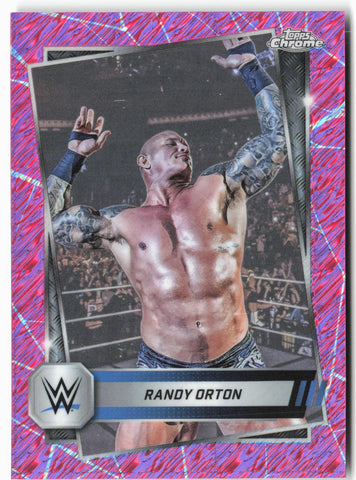 2025 Topps Chrome WWE #14 Randy Orton Pink Shimmer Refractor