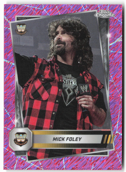 2025 Topps Chrome WWE #119 Mick Foley Pink Shimmer Refractor