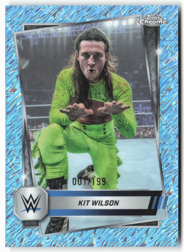 
2025 Topps Chrome WWE #102 Kit Wilson Aqua Shimmer Refractor