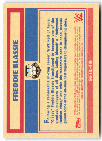 2025 Topps Chrome WWE #85TL-FB Freddie Blassie 1985 Topps Legends Blue Refractor