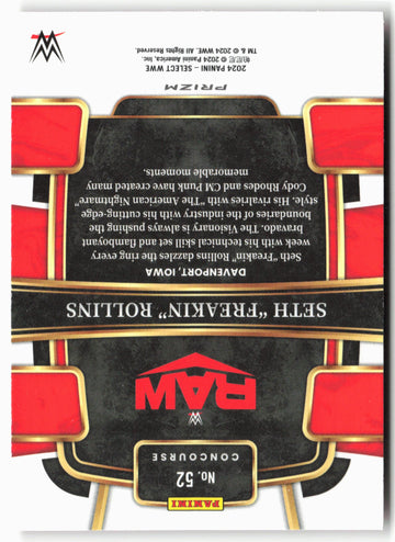 
2024 Panini Select WWE #52 Seth “Freakin” Rollins Orange Ice Prizms
