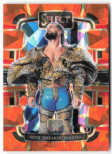 2024 Panini Select WWE #52 Seth “Freakin” Rollins Orange Ice Prizms