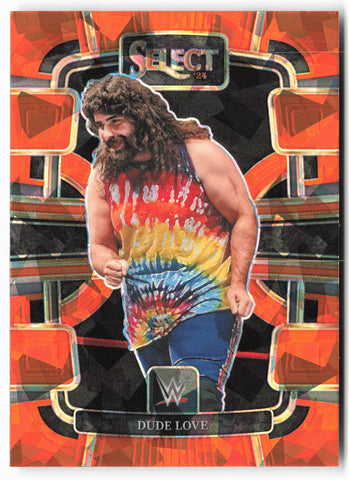 2024 Panini Select WWE #65 Dude Love Orange Ice Prizms