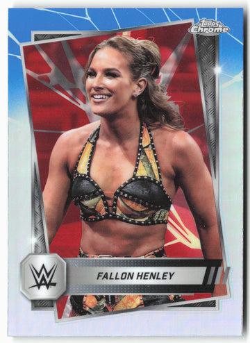 
2025 Topps Chrome WWE #86 Fallon Henley Red and Blue Refractor