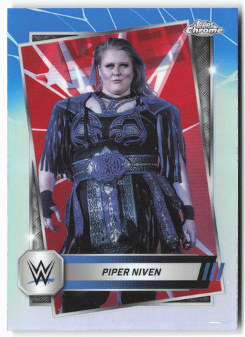 2025 Topps Chrome WWE #152 Piper Niven Red and Blue Refractor