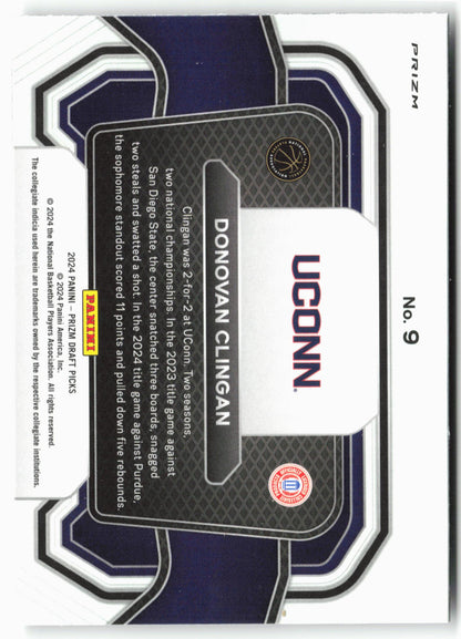 2024 Panini Prizm Draft Picks #9 Donovan Clingan Campus Legends Silver Prizm