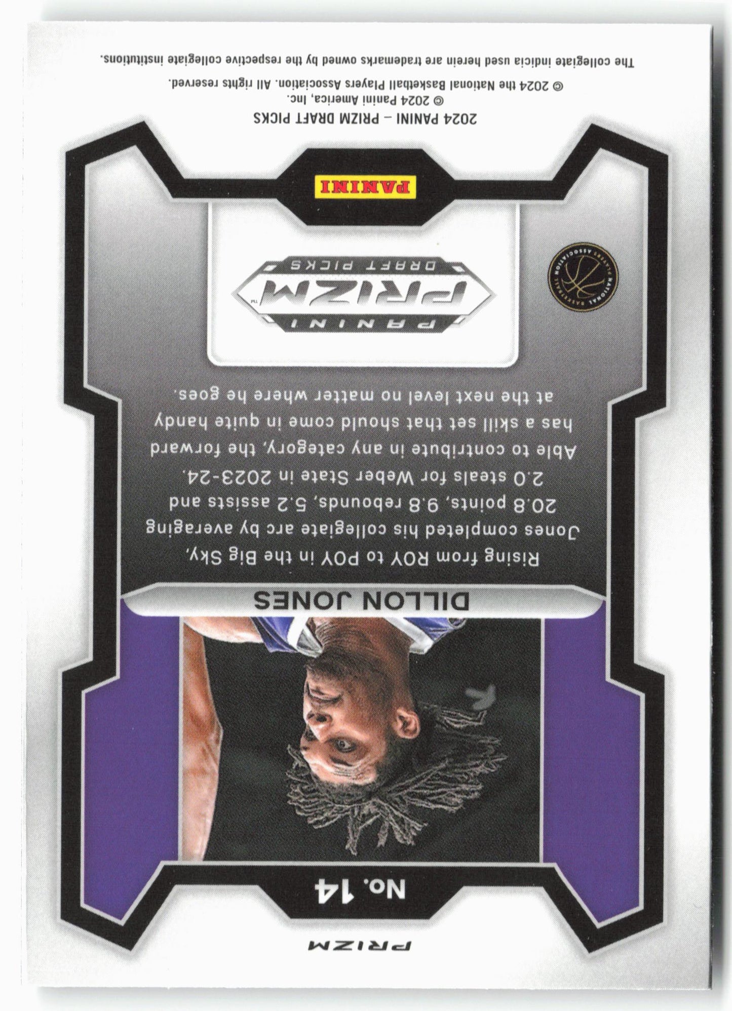 2024 Panini Prizm Draft Picks #14 Dillon Jones Silver Prizms