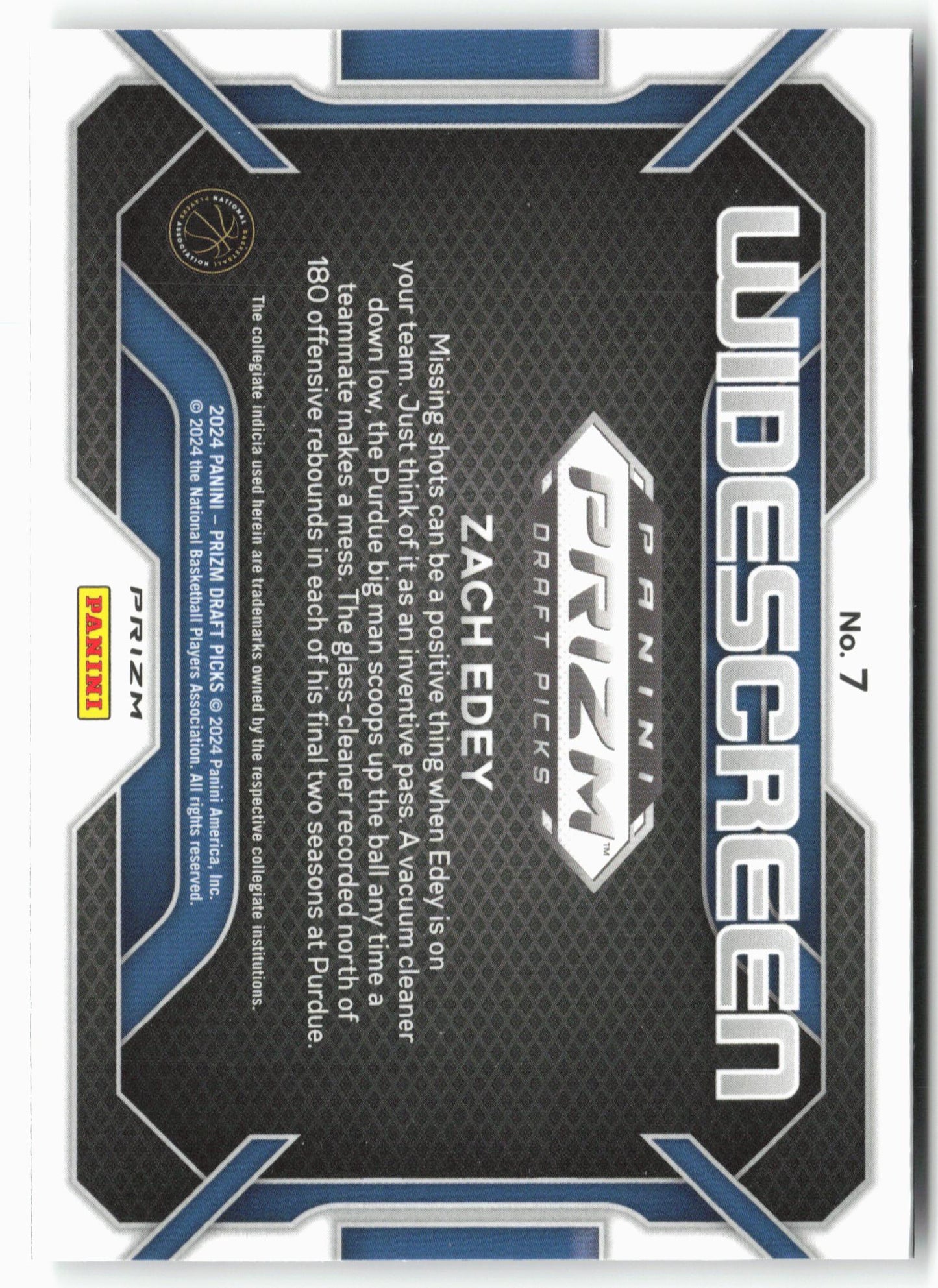 2024 Panini Prizm Draft Picks #7 Zach Edey Widescreen Silver Prizms