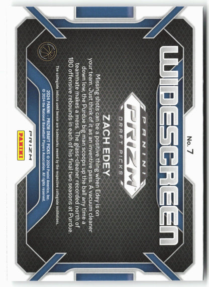 2024 Panini Prizm Draft Picks #7 Zach Edey Widescreen Silver Prizms