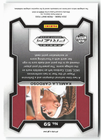 2024 Panini Prizm Draft Picks #59 Kamilla Cardoso Silver Prizms