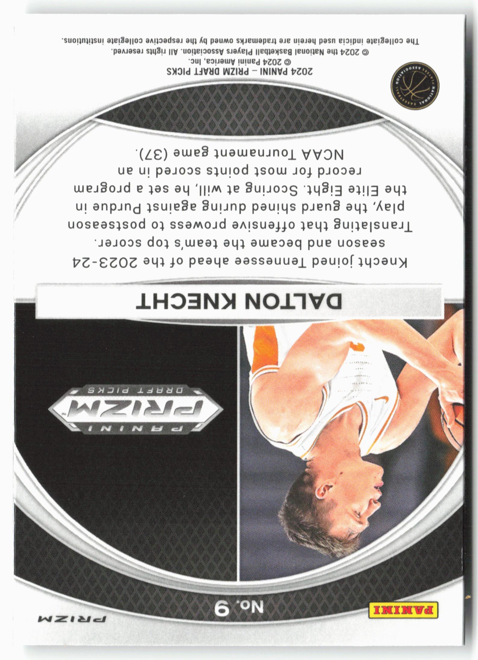 2024 Panini Prizm Draft Picks #9 Dalton Knecht Brilliance Silver Prizms