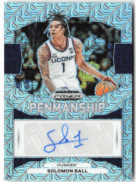 2024-25 Panini Prizm Draft Picks Penmanship Hyper Solomon Ball Auto #/25 #P-SBL