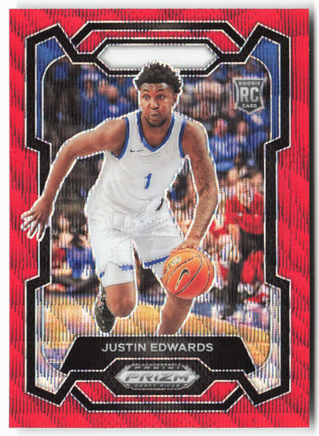 
2024 Panini Prizm Draft Picks #25 Justin Edwards Red Wave Prizms