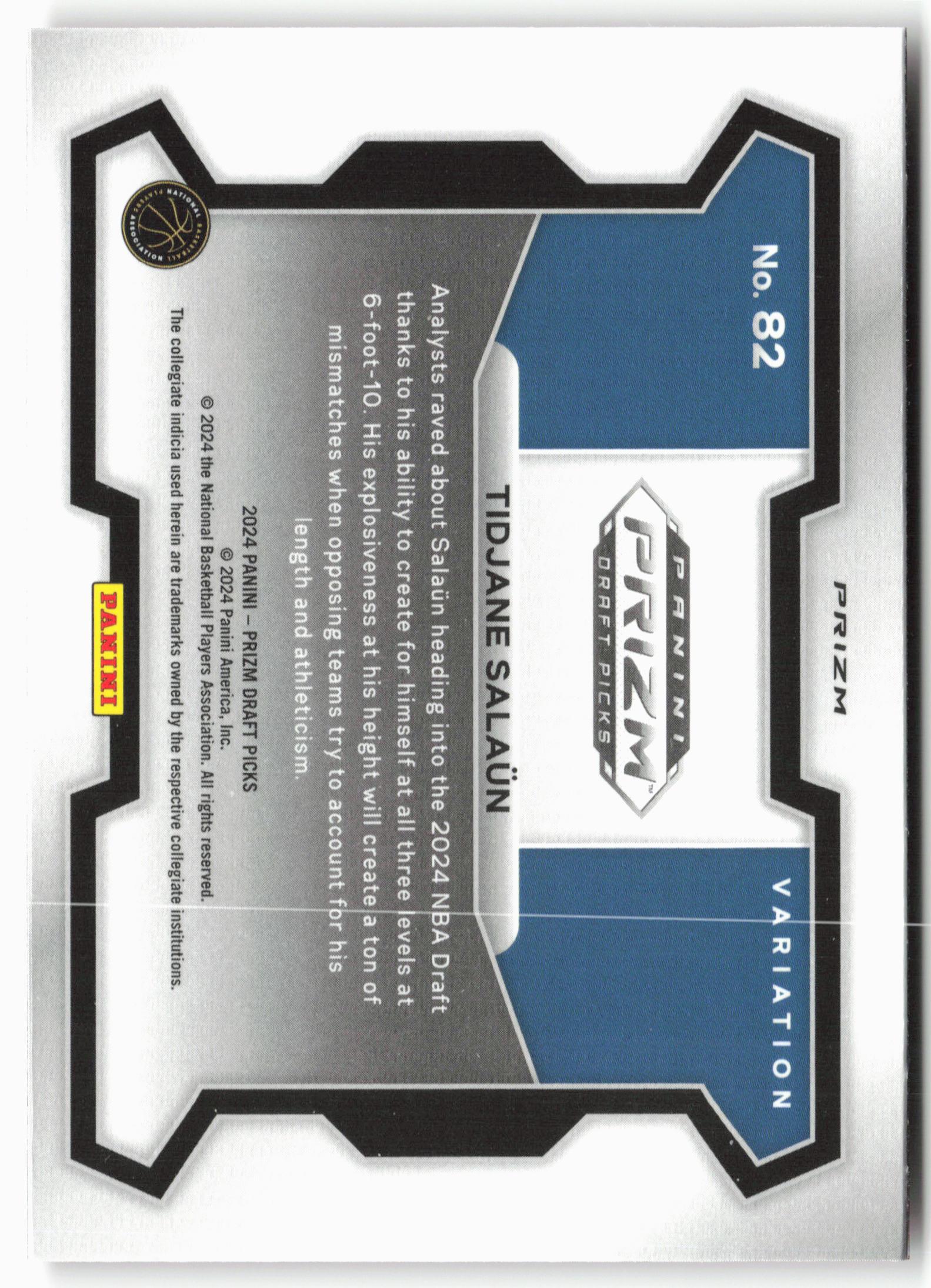 2024 Panini Prizm Draft Picks #82 Tidjane Salaun Red Wave Prizms