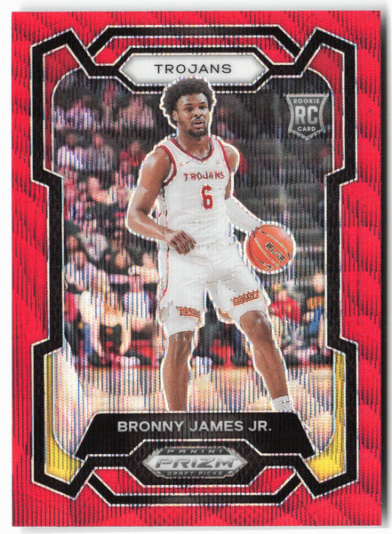 2024 Panini Prizm Draft Picks #86 Bronny James Jr. Red Wave Prizms