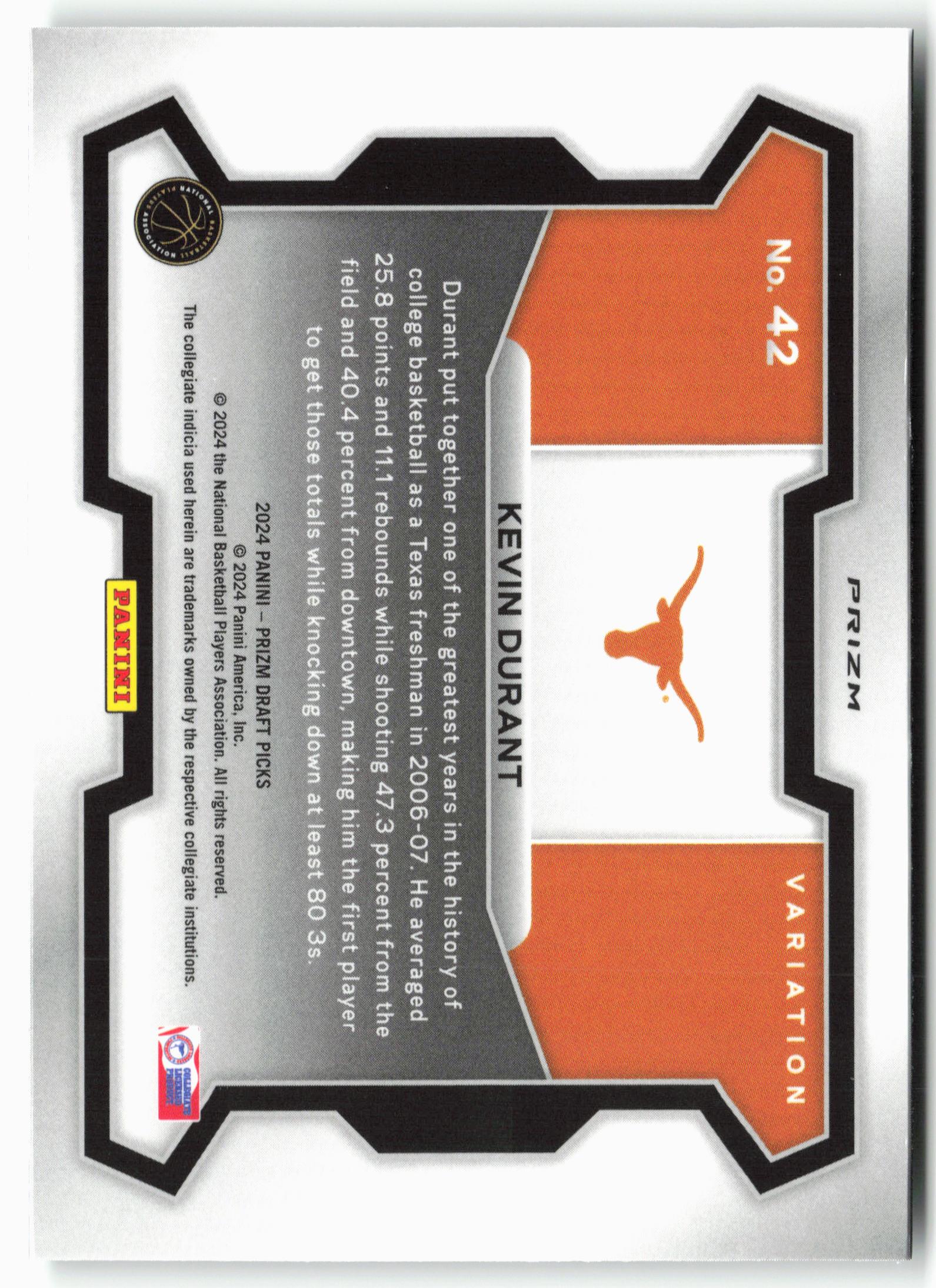 2024 Panini Prizm Draft Picks #42 Kevin Durant Green Prizms