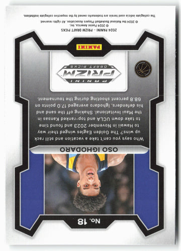 
2024 Panini Prizm Draft Picks #18 Oso Ighodaro