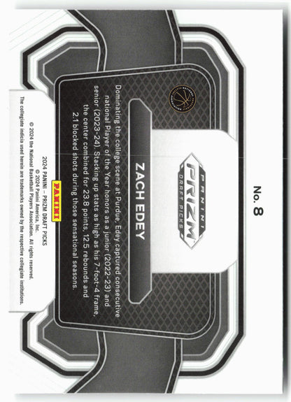 2024 Panini Prizm Draft Picks Zach Edey #8 Campus Legends