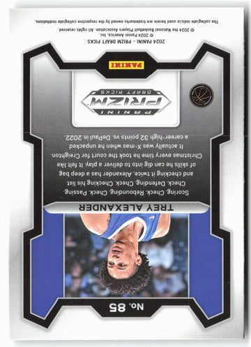 
2024 Panini Prizm Draft Picks #85 Trey Alexander