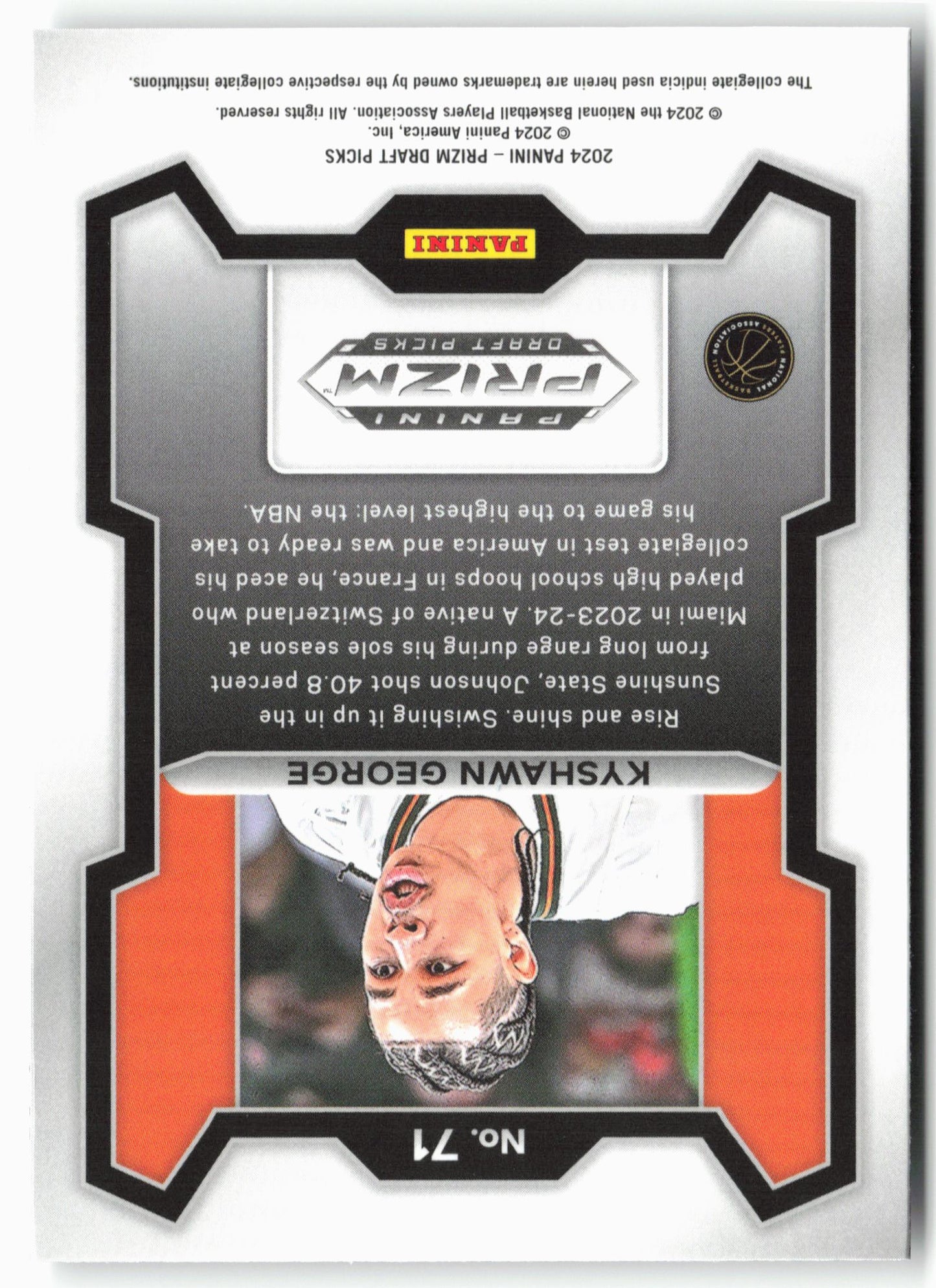 2024 Panini Prizm Draft Picks #71 Kyshawn George