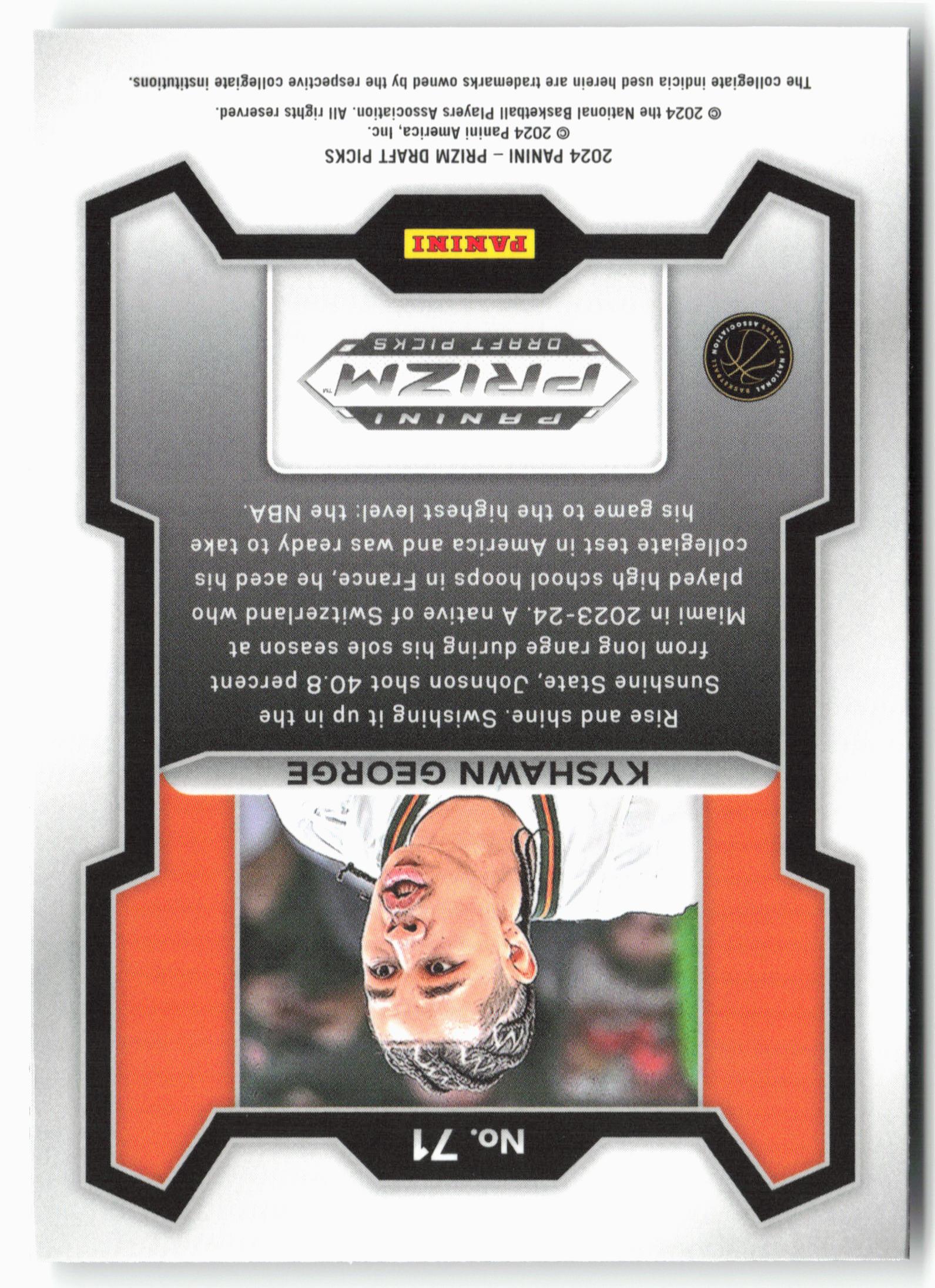 2024 Panini Prizm Draft Picks #71 Kyshawn George