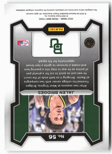 
2024 Panini Prizm Draft Picks #56 Jalen Bridges