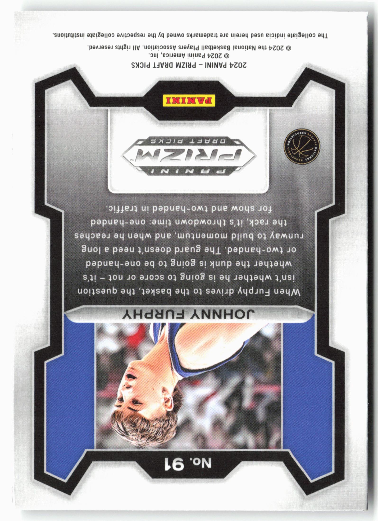 2024 Panini Prizm Draft Picks #91 Johnny Furphy