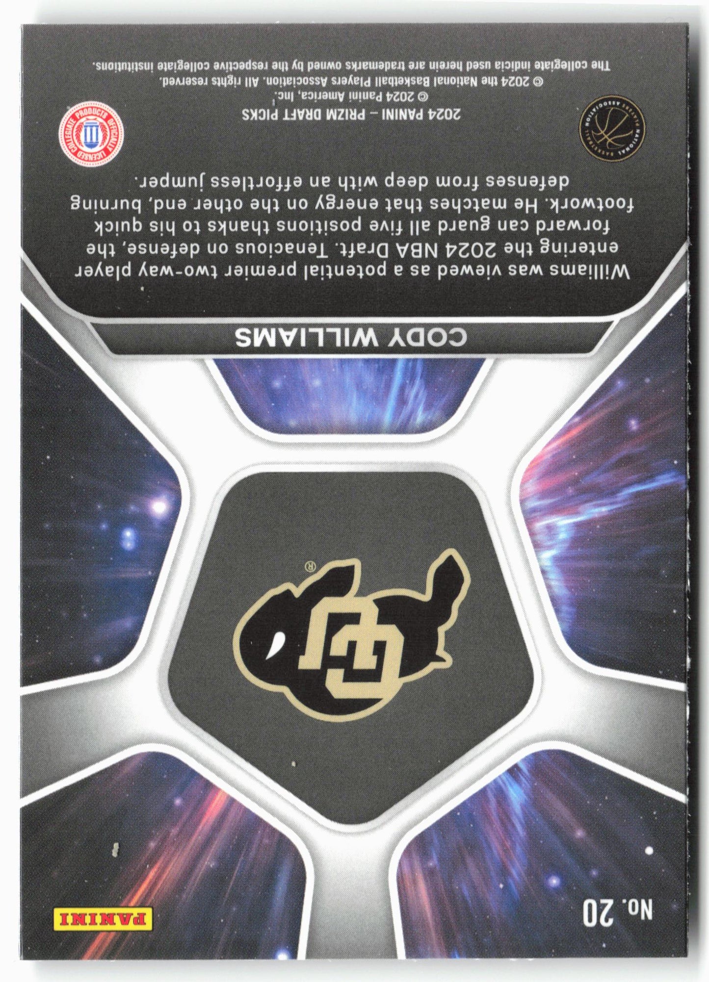 Cody Williams 2024 Panini Prizm Draft Picks Deep Space Rookie #20