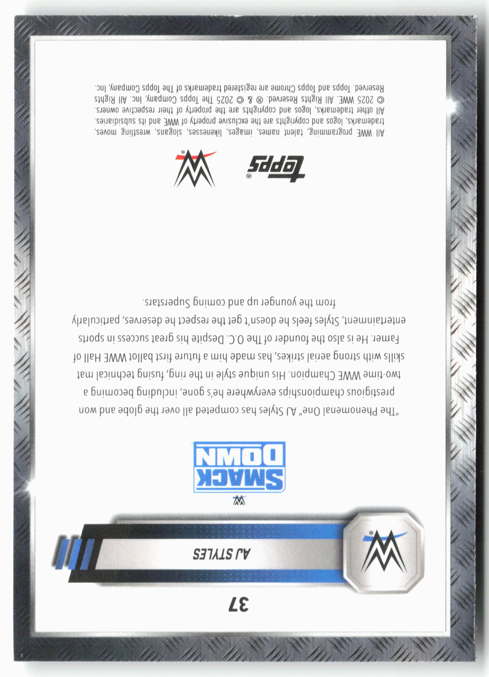 2025 Topps Chrome WWE #37 AJ Styles