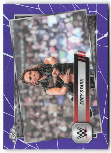 2025 Topps Chrome WWE #174 Zoey Stark Purple Refractor