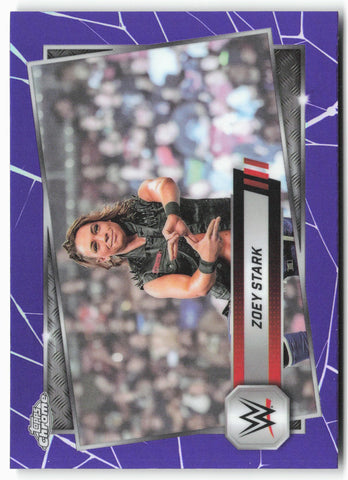 2025 Topps Chrome WWE #174 Zoey Stark Purple Refractor