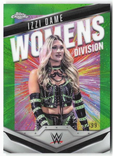 2025 Topps Chrome WWE #WD-IZZ Izzi Dame Women's Division Green Refractor