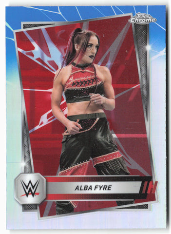 2025 Topps Chrome WWE #88 Alba Fyre Red and Blue Refractor