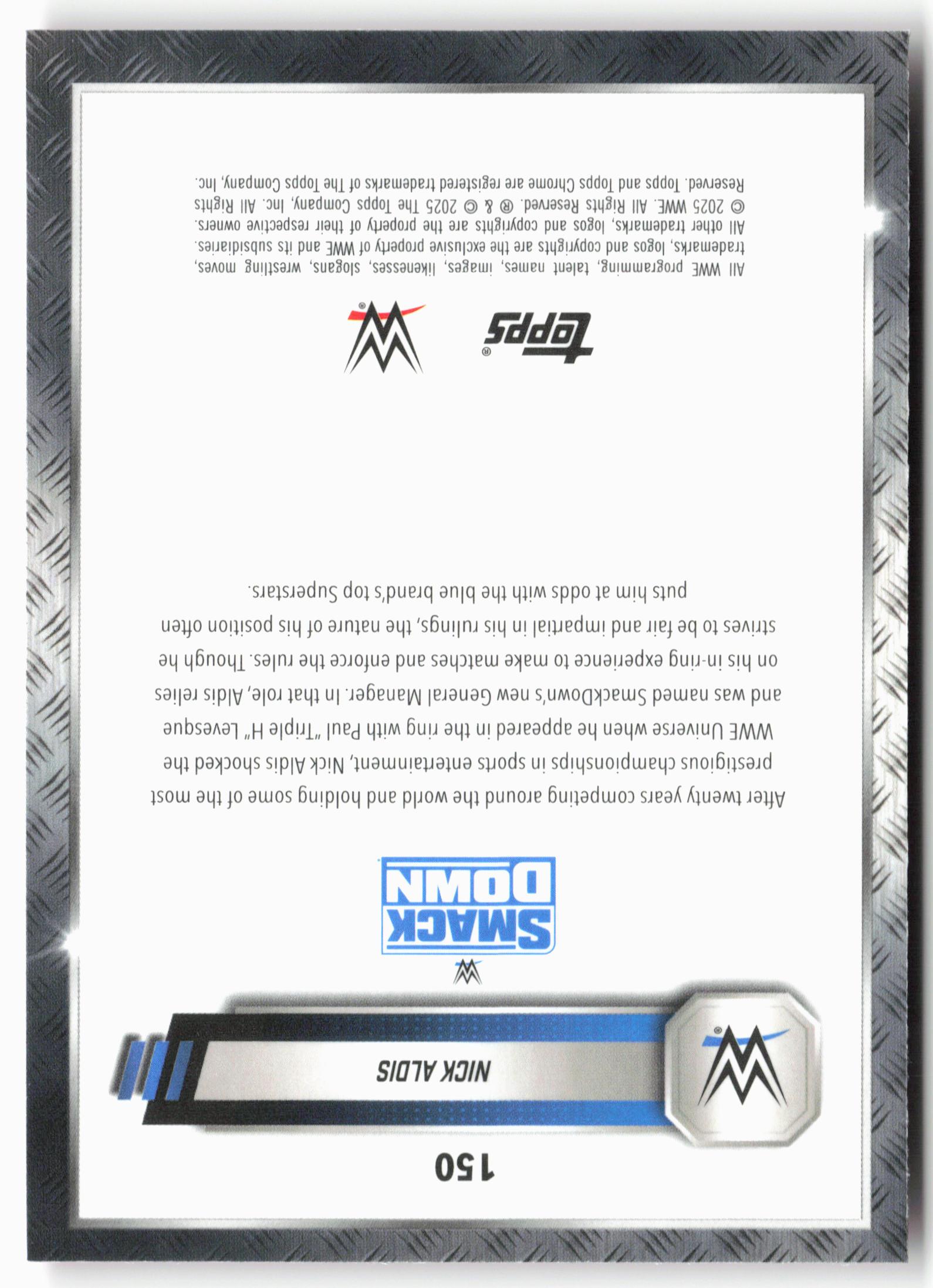 2025 Topps Chrome WWE #150 Nick Aldis Pink Shimmer Refractor
