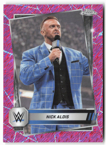 
2025 Topps Chrome WWE #150 Nick Aldis Pink Shimmer Refractor